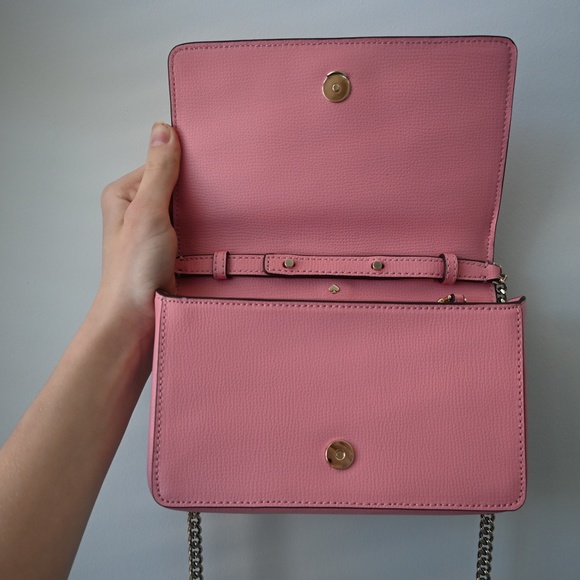 kate spade Bags Kate Spade Pink Leather Foldover Crossbody Bag With